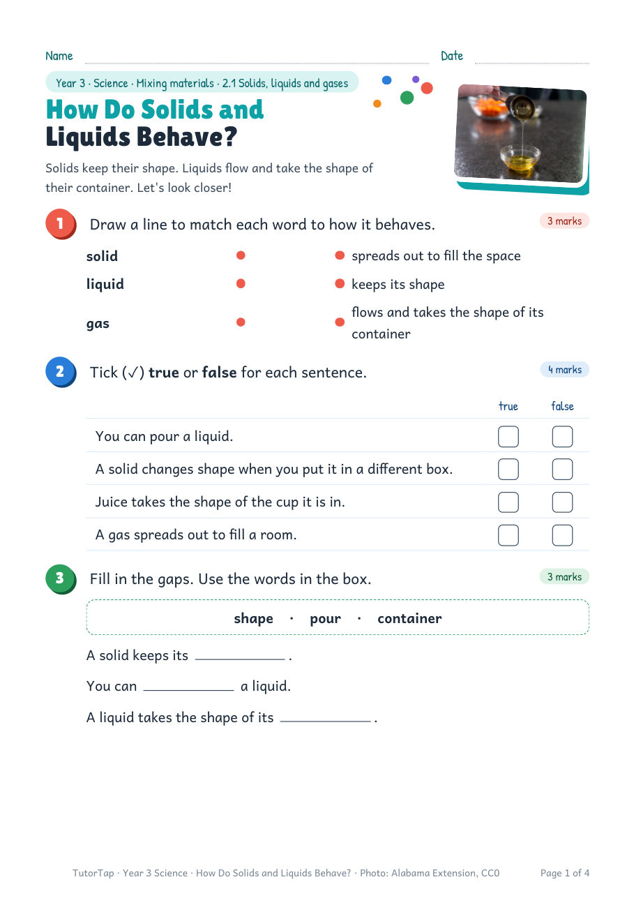 First page of How Do Solids and Liquids Behave?
