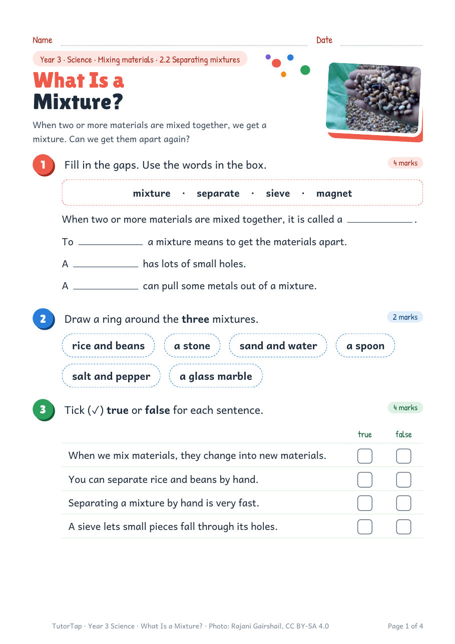 First page of What Is a Mixture?